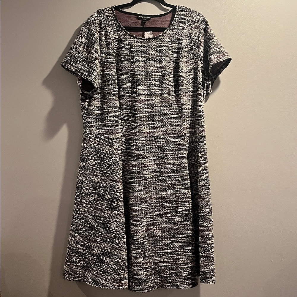 NWT Lane Bryant Tweed Fit and Flare Dress Knee Length Gray Purple woman’s 22/24